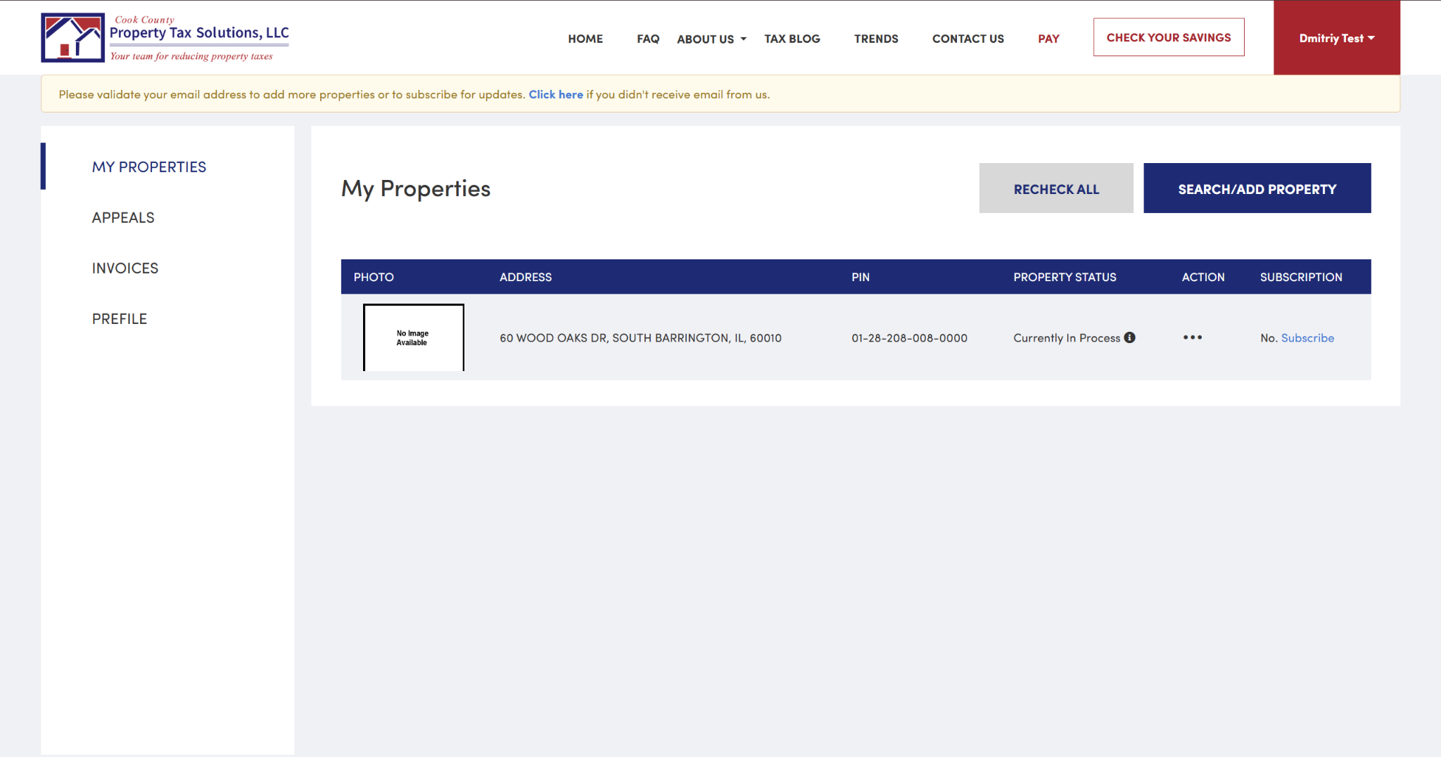 Current PTS client portal